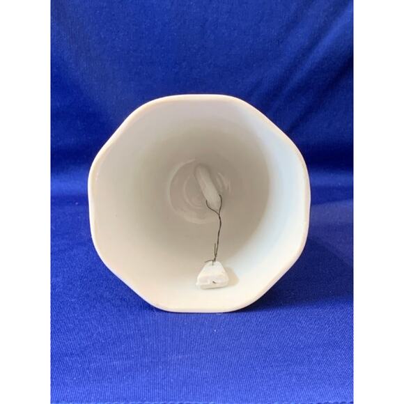 Porcelain Bell with Blue and White Flowers Gold Trim - Picture 5 of 5